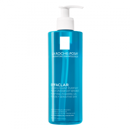 LA ROCHE-POSAY Effaclar gel moussant purifiant sans savon peau grasse (flacon pompe 400ml)