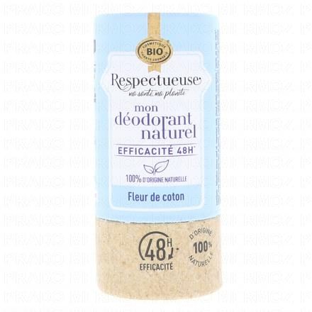 RESPECTUEUSE Mon Déodorant naturel Bio Fleur de coton 50g