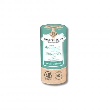 RESPECTUEUSE Mon D&eacute;odorant naturel Bio Menthe Eucalyptus 50g