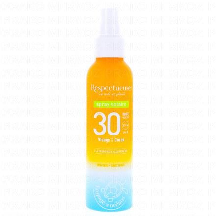 RESPECTUEUSE Spray Solaire SPF30 visage et corps 100ml