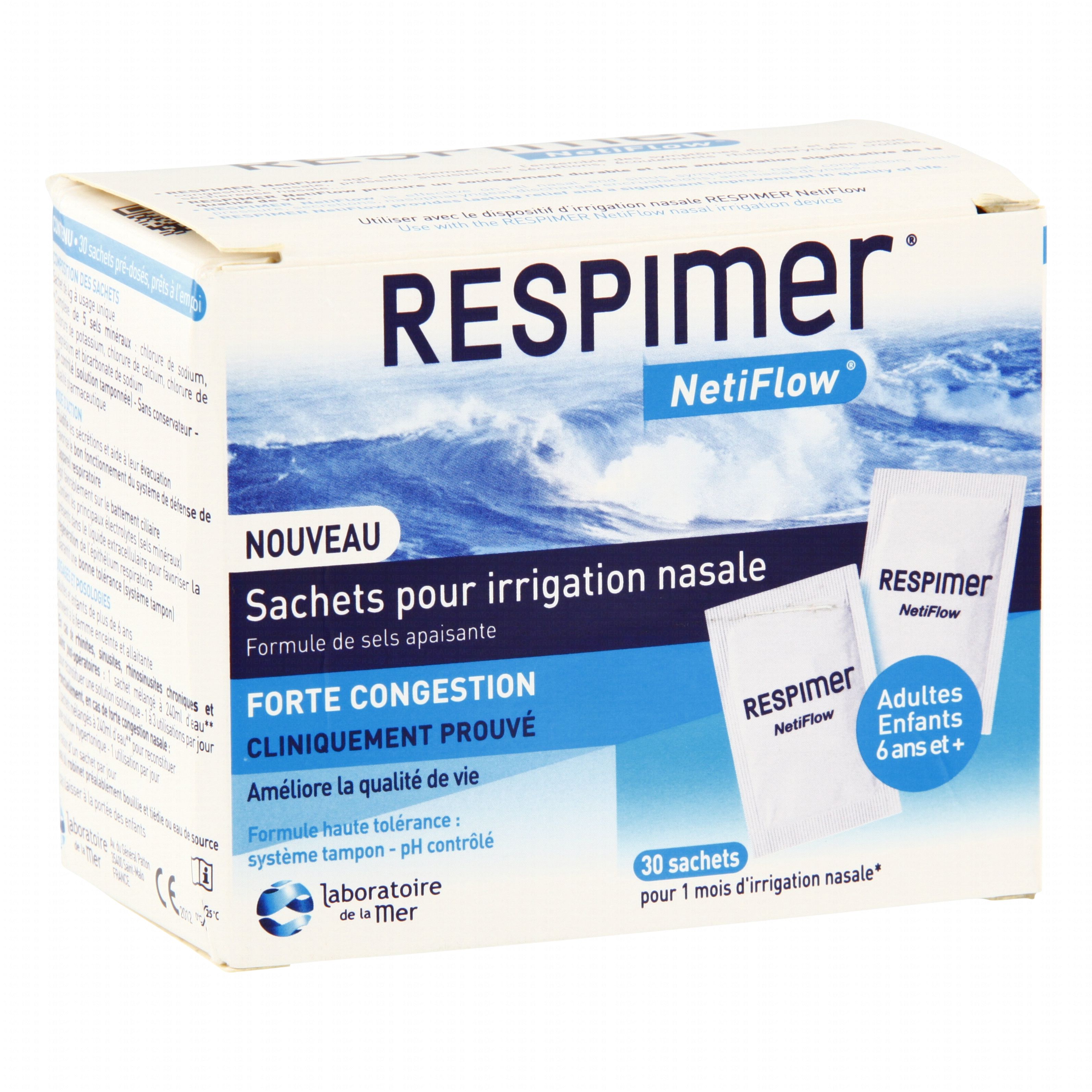RESPIMER® NetiFlow® Sachets pour irrigation nasale 3x30 pc(s) - Redcare  Pharmacie