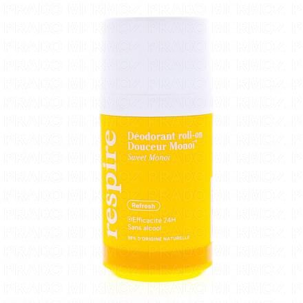 RESPIRE D&eacute;odorant roll-on douceur Mono&iuml; (50ml)