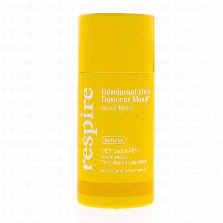 RESPIRE D&eacute;odorant stick en carton Douceur Mono&iuml; 50g