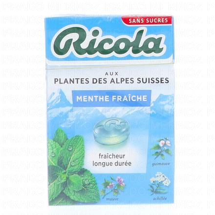 RICOLA Bonbons aux plantes suisses Menthe fra&icirc;che Sans sucres 50g