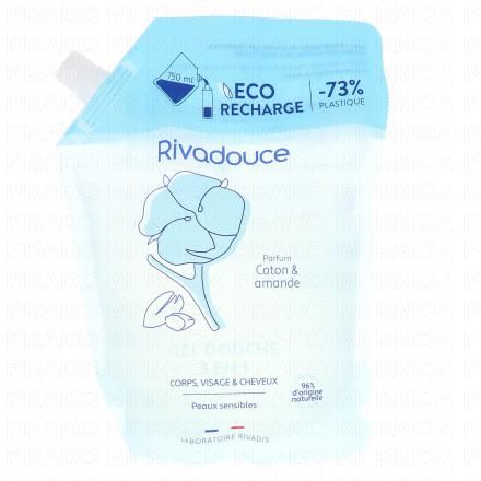 RIVADOUCE Gel douche 3 en 1 coton & amande (recharge 750ml)