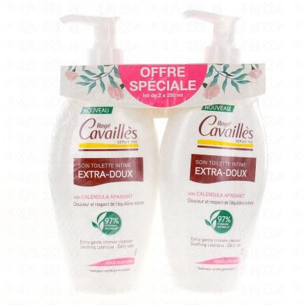 ROGÉCAVAILLÈS Soin toilette hygiène intime extra-doux flacon 2 x 250ml