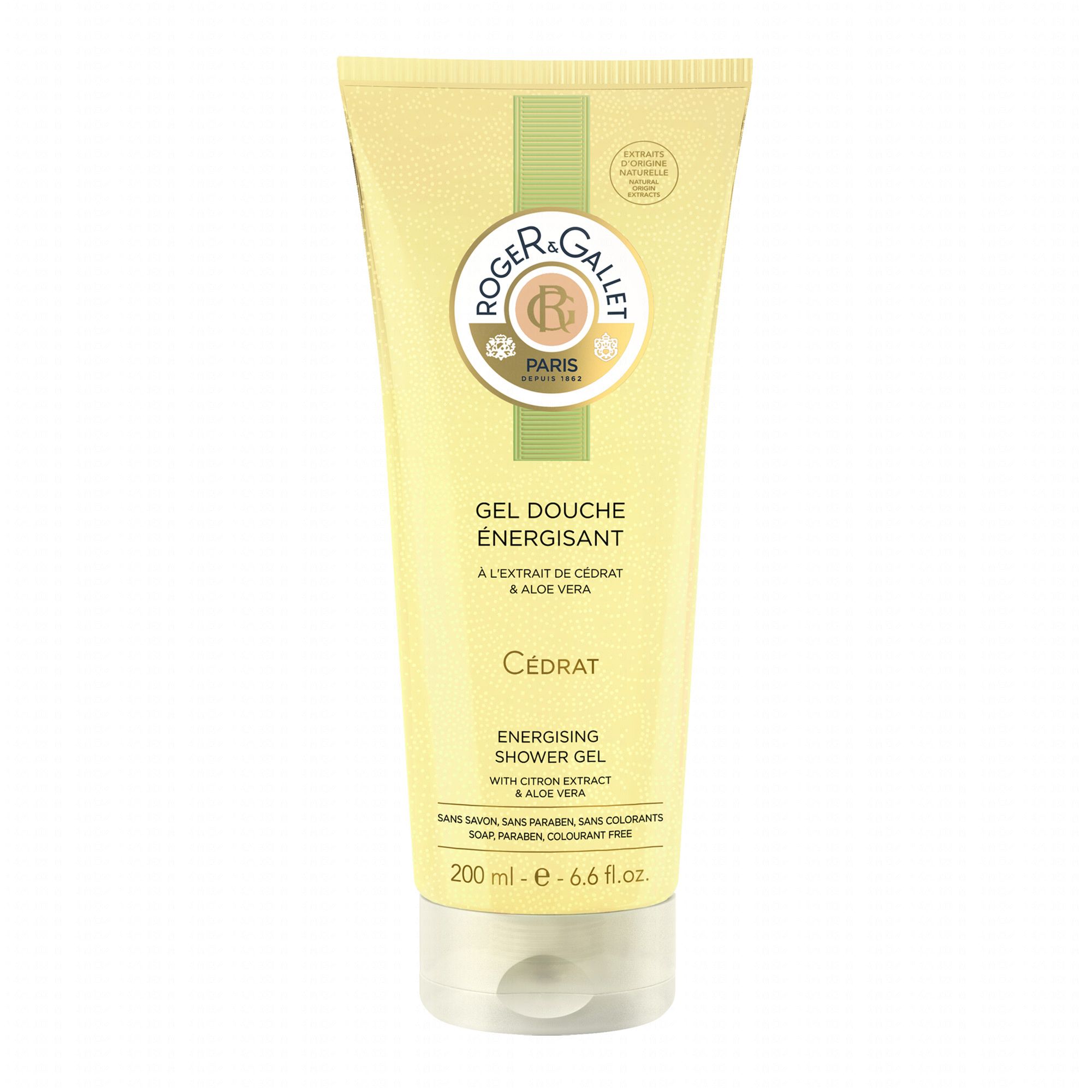 Roger Gallet Cédrat Gel Douche Fraîcheur énergisant Tube 200ml