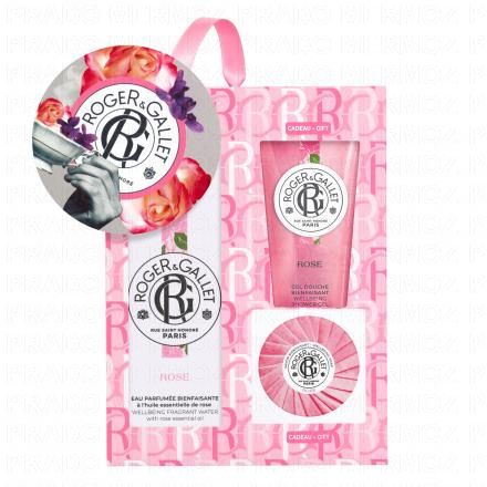 ROGER & GALLET Eau parfumée Rose (cadeau gel douche 50ml + savon 50g)