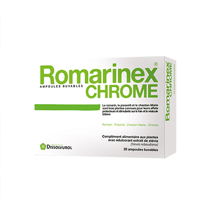DISSOLVUROL Romarinex Chrome boîte de 20 ampoules