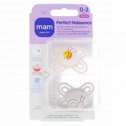 MAM Sucettes 0-2 mois perfect silicone (beige / rose)