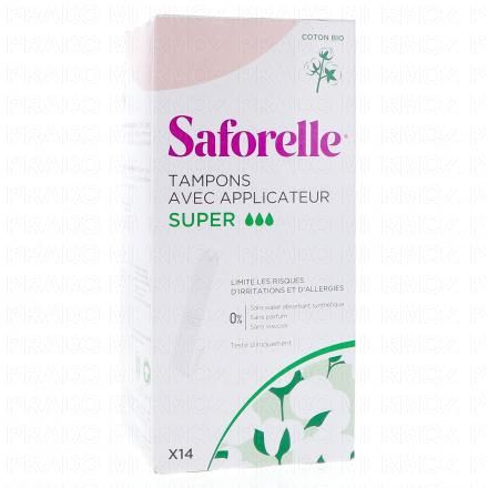 SAFORELLE Coton protect Tampons avec applicateur super x 14