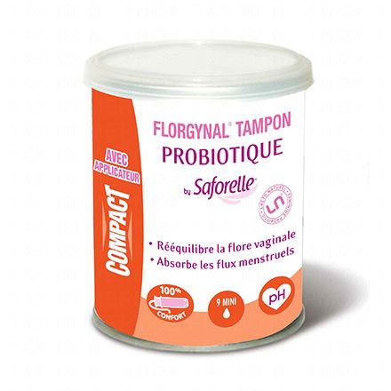 SAFORELLE Florgynal tampons probiotique mini (boîte de 9 avec applicateur)
