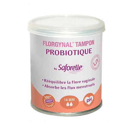 SAFORELLE Florgynal tampons probiotique mini (boîte de 14)