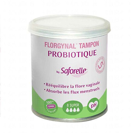 SAFORELLE Florgynal tampons probiotique super boîte de 8