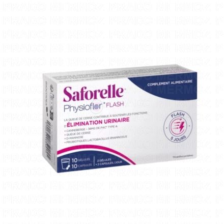 SAFORELLE Physioflor Flash élimination urinaire 10 gélules et 10 comprimés