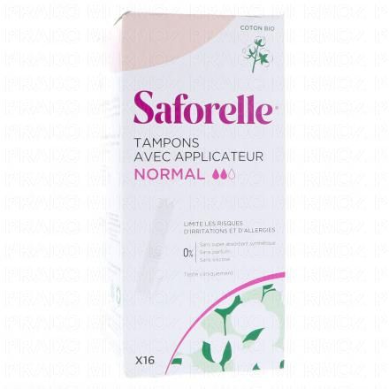 SAFORELLE Tampons avec applicateurs en coton biologique x 16