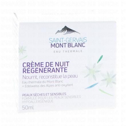 SAINT-GERVAIS MONT BLANC Cr&egrave;me de nuit r&eacute;g&eacute;n&eacute;rante pot 50 ml