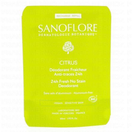 Déodorant Fraicheur Bio Anti-traces 24h Citrus eco recharge 50ml