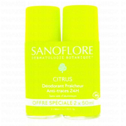Déodorant Fraicheur Bio Anti-traces 24h Citrus lot 2x50ml