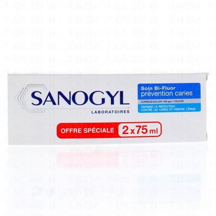 Sanogyl Dentifrice Soin Bi-Fluor Prévention Caries Lot de 2 x 75ml