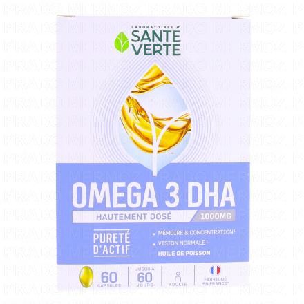 SANTÉ VERTE Oméga 3 1000mg de DHA mémoire & concentration 60 capsules