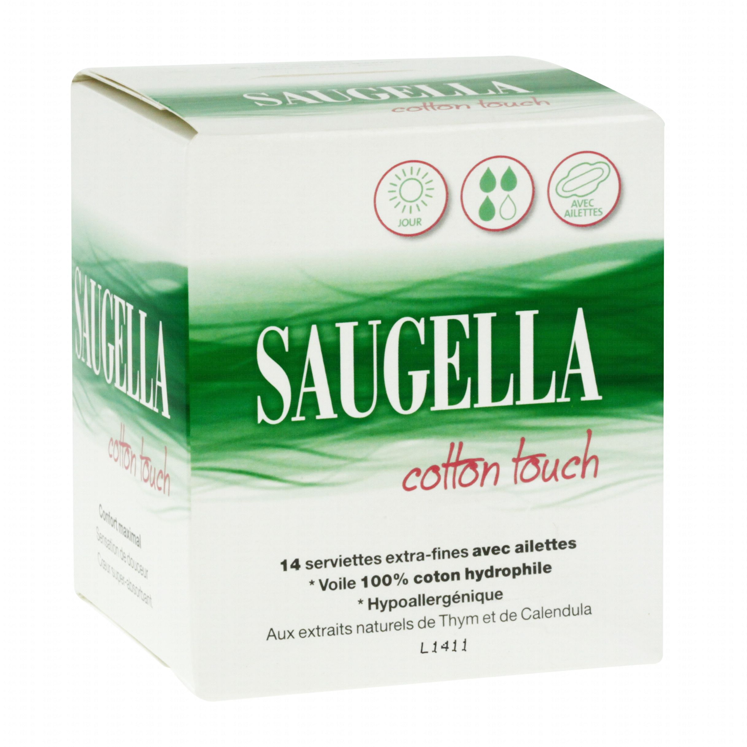 Saugella Cotton Touch Serviettes maternité - 10 serviettes