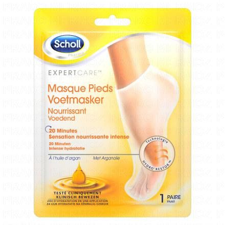 SCHOLL Expert care - Masque pieds nourrissant 20 minutes huile d'argan 1 paire