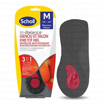 SCHOLL In-Balance - Semelles anti douleur genou et talon (taille 40/42)