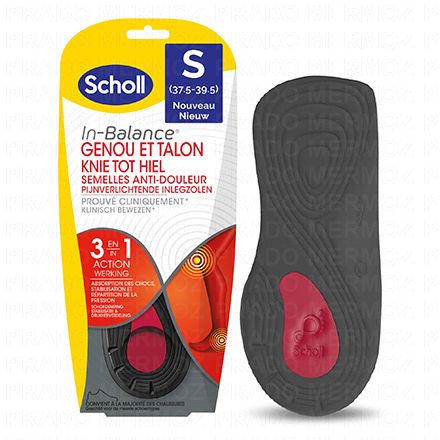 SCHOLL In-Balance - Semelles anti douleur genou et talon (taille 37/39,5)