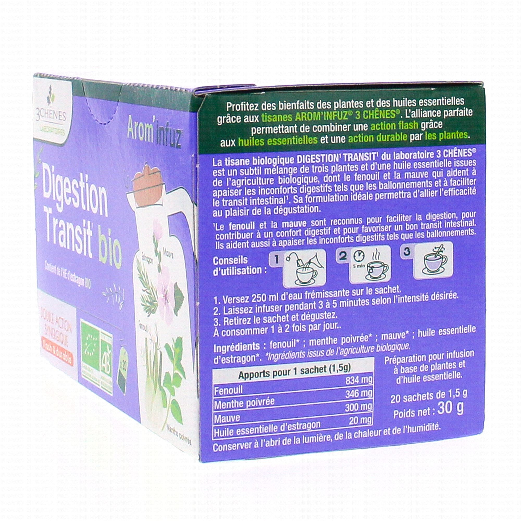 LES 3 CHENES Arom'Infuz Sommeil Tisane bio x20 sachets - Pharmacie Prado  Mermoz