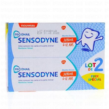 SENSODYNE Dentifrice Pro émail Junior 6-12 ans lot de 2