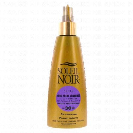 SOLEIL NOIR Huile sèche vitaminée SPF30 spray 150ml