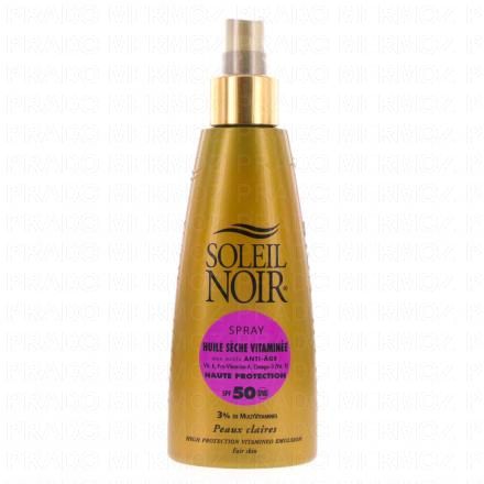 SOLEIL NOIR Huile sèche vitaminée SPF50 spray 150ml