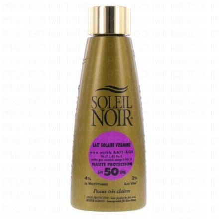 SOLEIL NOIR Lait solaire vitaminé SPF50 Flacon 150ml