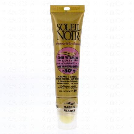 SOLEIL NOIR Soin vitaminé anti-age SPF50+ 20ml + stick à lèvres