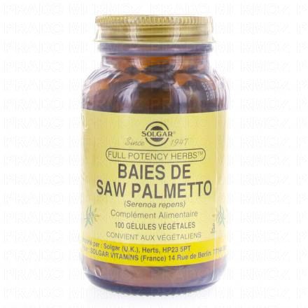 SOLGAR Baies de Saw Palmetto 100 gélules