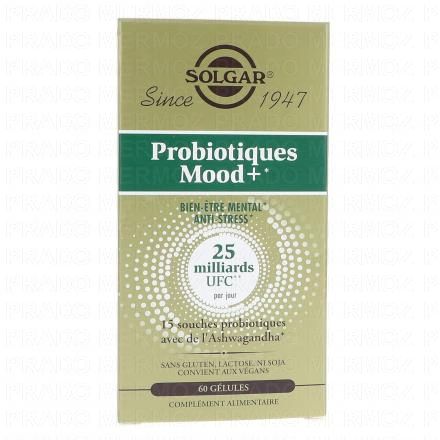 SOLGAR Probiotiques Mood + Bien être Mental Anti Stress 60 gélules
