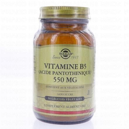 SOLGAR Vitamine B5 aci pantothénique 500mg 50 gélules
