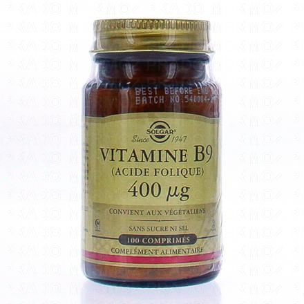 SOLGAR Vitamine B9 400 µm x100 comprimés