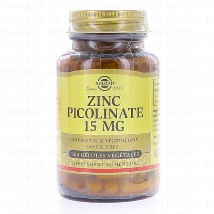 SOLGAR Zinc picolinate 22 mg 100 comprimés