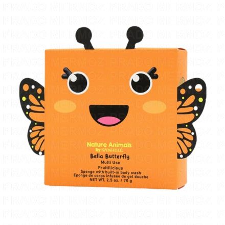 SPONGELLE Animals - Eponge pour le corps infus&eacute;e de gel douche (bella butterfly 70g)
