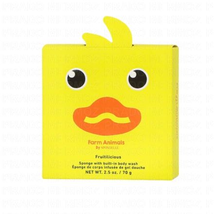 SPONGELLE Animals - Eponge pour le corps infusée de gel douche (danny duck 70g)