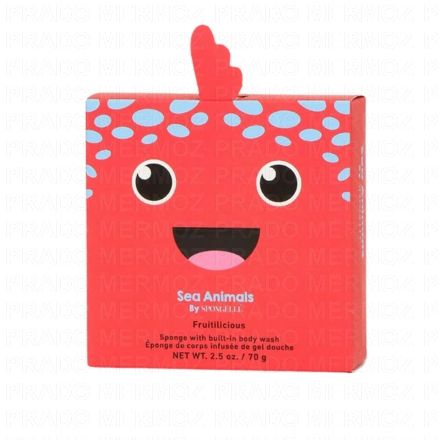 SPONGELLE Animals - Eponge pour le corps infusée de gel douche (fiona fish 70g)