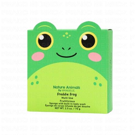 SPONGELLE Animals - Eponge pour le corps infus&eacute;e de gel douche (freddie frog 70g)