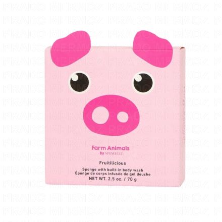 SPONGELLE Animals - Eponge pour le corps infus&eacute;e de gel douche (peggy pig 70g)