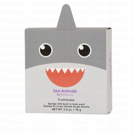 SPONGELLE Animals - Eponge pour le corps infusée de gel douche (sammy shark 70g)