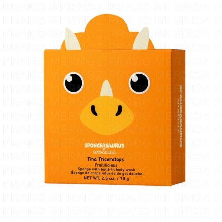 SPONGELLE Animals - Eponge pour le corps infus&eacute;e de gel douche (tina triceratops 70g)