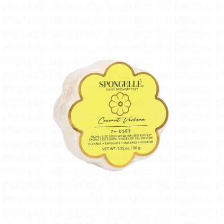 SPONGELLE Daisy Spongette - Eponge de corps infus&eacute;e de gel douche Coconut Verbena 50g