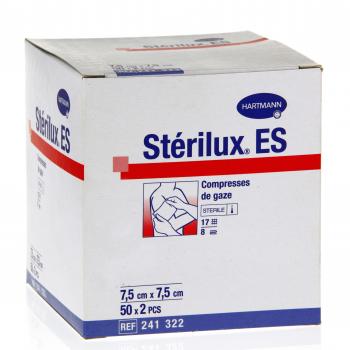 STERILUX ES Compresse de gaze stérile 7,5cm x 7,5cm (boite de 10)