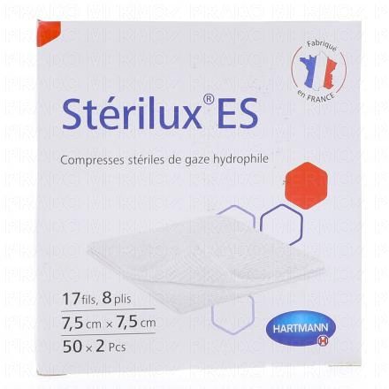 STERILUX ES Compresse de gaze stérile 7,5cm x 7,5cm (boite de 50)